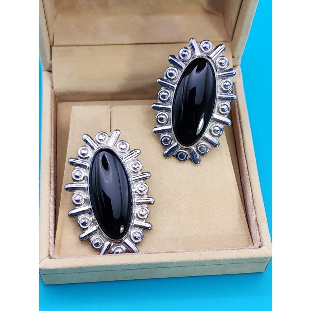 Sterling Silver Pendant & Ring Set Size 9.75 Mexico 925 Signed onyx Large CIJ - Picture 2 of 10